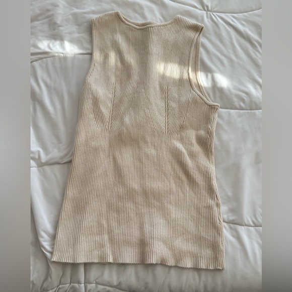 Commense Beige Ribbed Tank Top - Picture 7 of 11